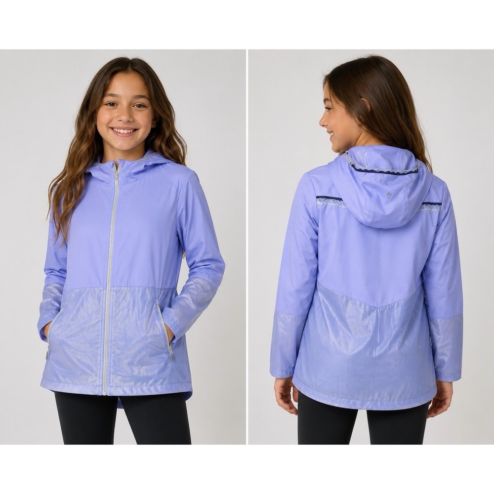 Ivivva by Lululemon Girls Size 7 Lavender Hooded Lightweight Windbreaker Jacket
